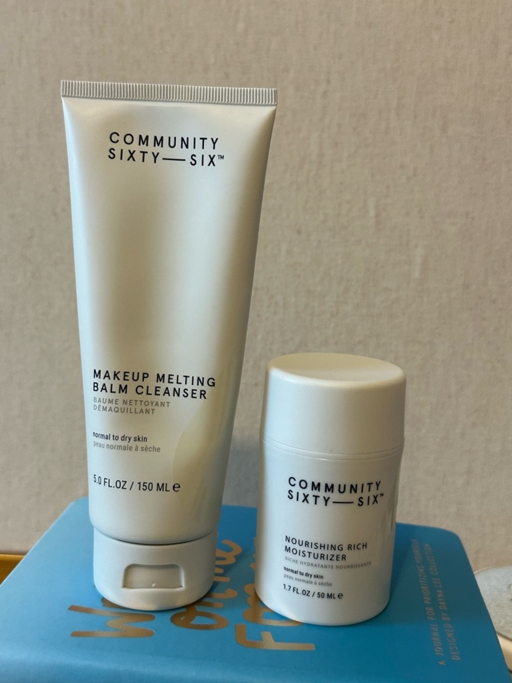 Community Sixty-Six makeup melting balm cleanser and nourishing rich moisturizer